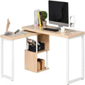 Table en L avec étagères de rangement