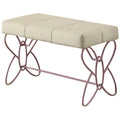 32 X 17 X 19 White And Light Purple Bench