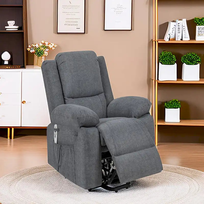 Fauteuil releveur électrique grand format robuste avec massage et chauffage pour personnes âgées