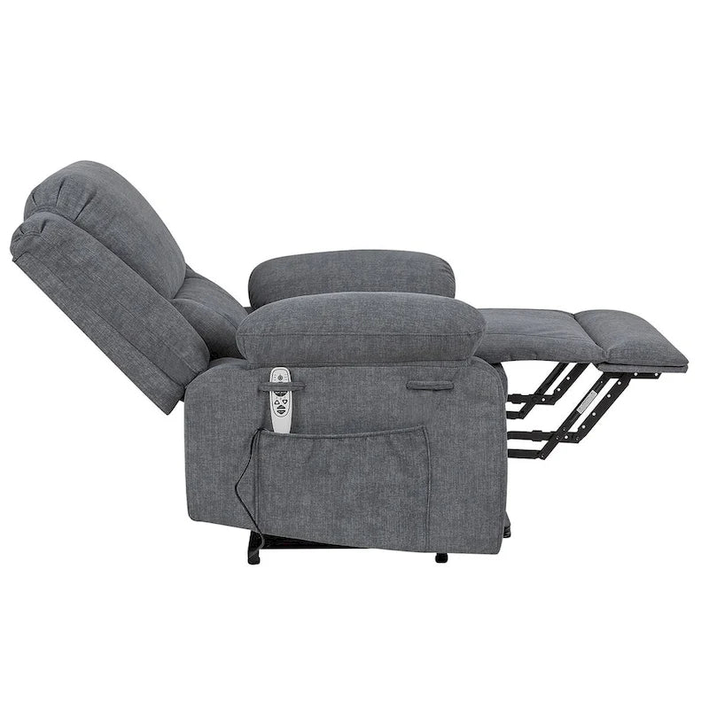 Fauteuil releveur électrique grand format robuste avec massage et chauffage pour personnes âgées