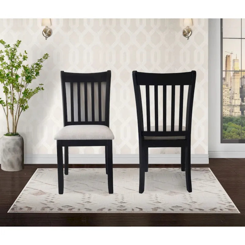 Ensemble de 2 chaises de salle à manger noires rembourrées et confortables pour ferme et cuisine