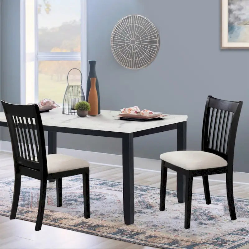 Ensemble de 2 chaises de salle à manger noires rembourrées et confortables pour ferme et cuisine
