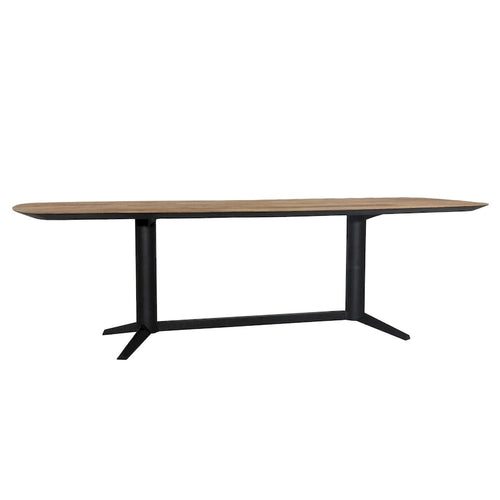 Lydia 102 Wide Teak Dining Table, Black