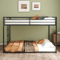Modern Full-Size Bunk Bed (with Black Metal Guardrails)