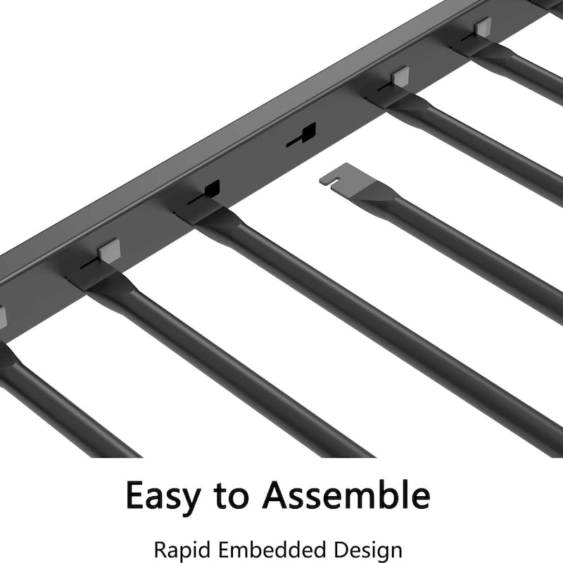 Modern Full-Size Bunk Bed (with Black Metal Guardrails)