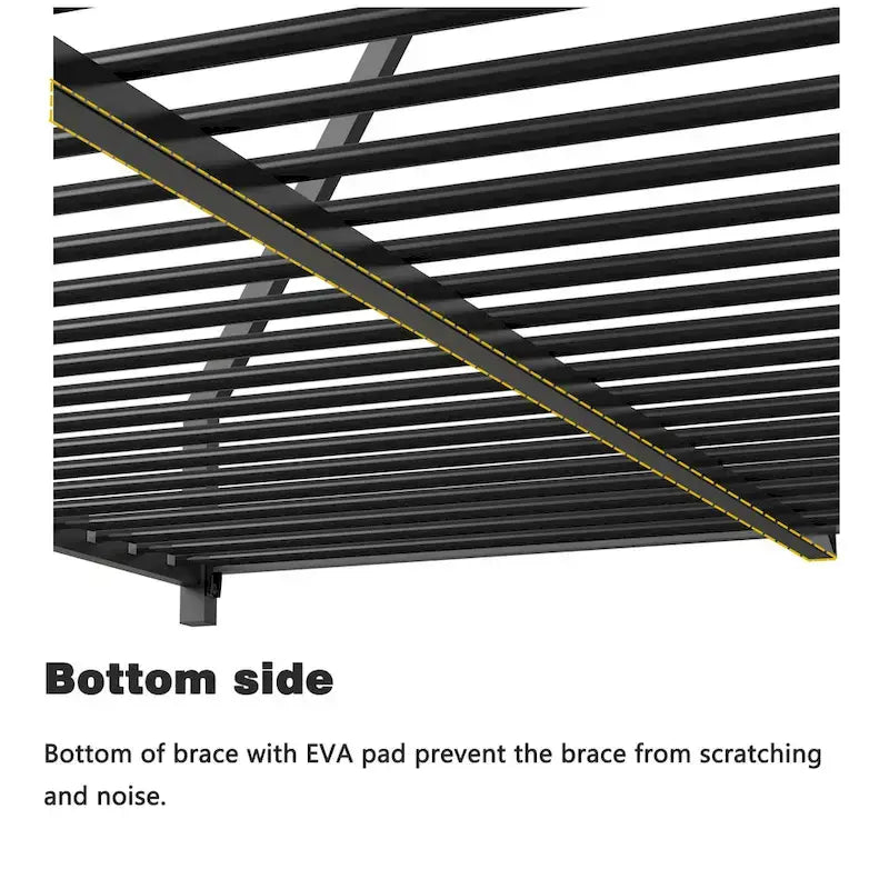Modern Full-Size Bunk Bed (with Black Metal Guardrails)